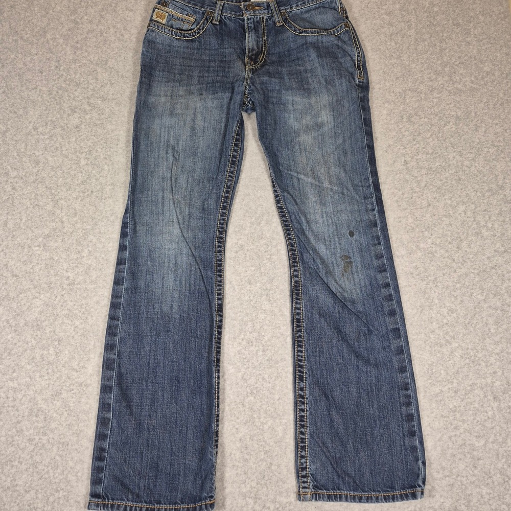 Cinch Ian Jeans Mens 30x32 Blue Slim Bootcut Heavy Stitch Denim MB69936001